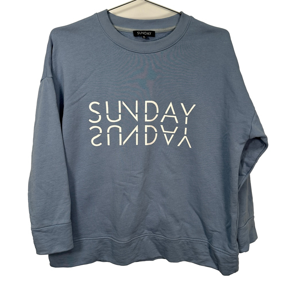 SUNDAY Light Blue Crewneck‎ Sweater XL - Picture 2 of 5